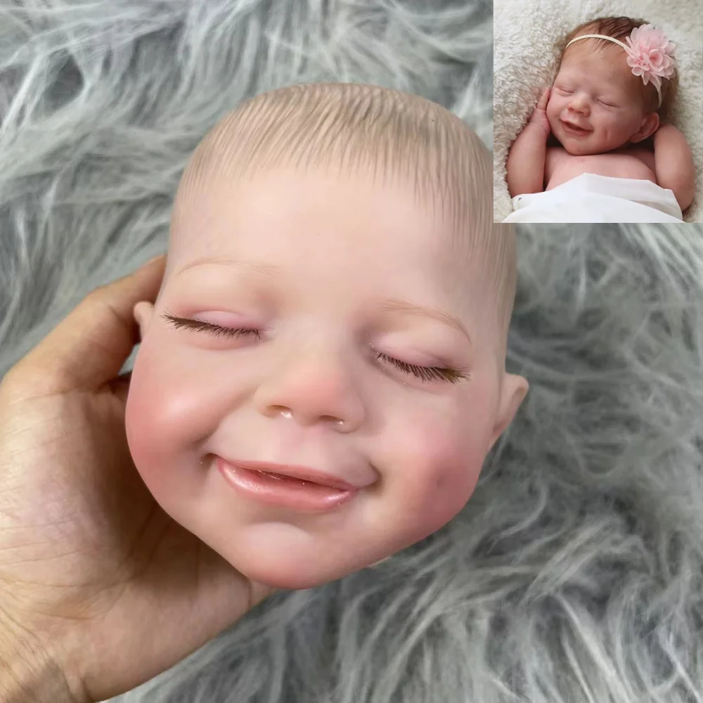 19 inch Already Painted Reborn Doll Parts April Vinyl Mold Lifelike Baby 3D Painted Skin with Visible Veins Cloth Body Included