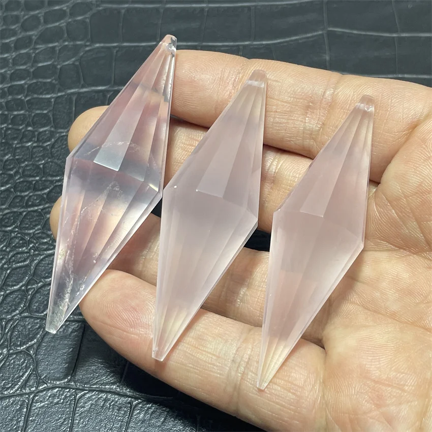 

Кулон из натурального розового кварца, розовый горный хрустальный палочка, Рейки, целебный энергетический камень, подарок на удачу, мужские и женские ювелирные изделия, ожерелье, кулон