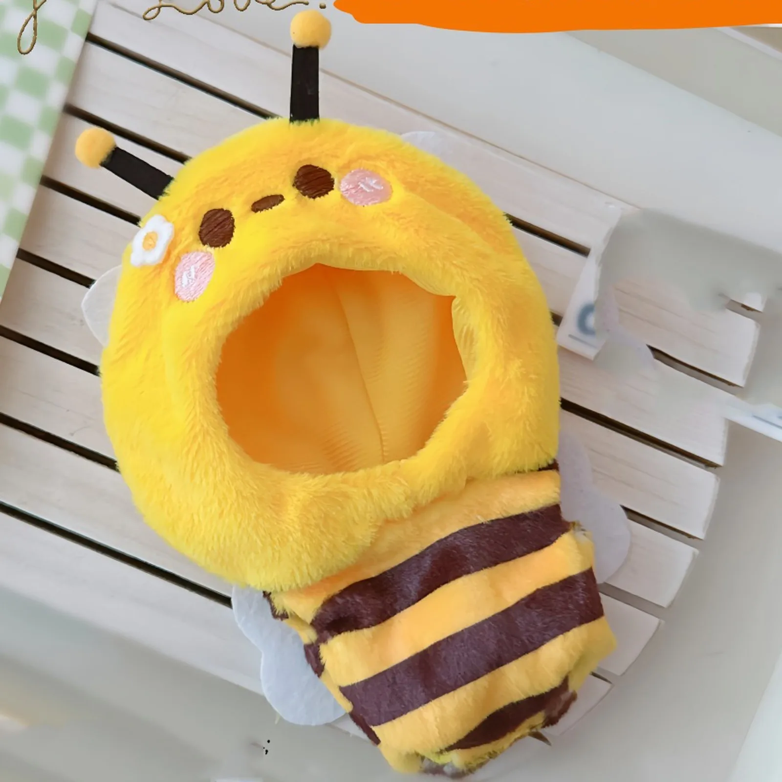 

Кукольная одежда для шляпы Labubu, костюм желтой пчелы, комбинезон для куклы, хлопковые аксессуары для кукол, головные уборы, кукольная одежда, милый подарок «сделай сам»