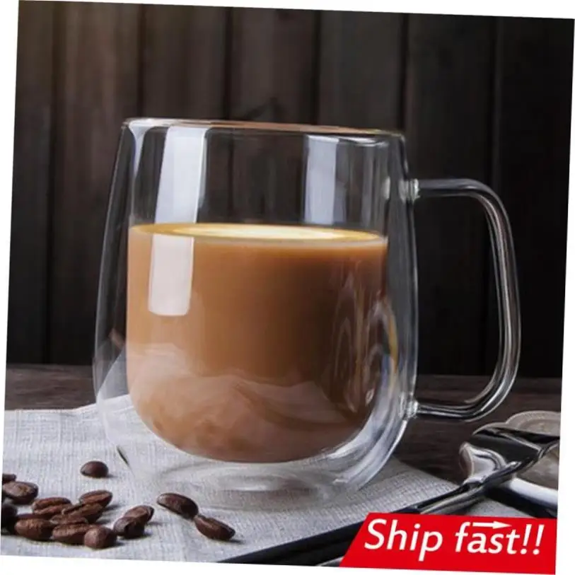 Heat Resistant Double Handle Coffee Cup Set Glass Mug Japanese Sle Refreing Trend Gift Box Set Restaurant Quali