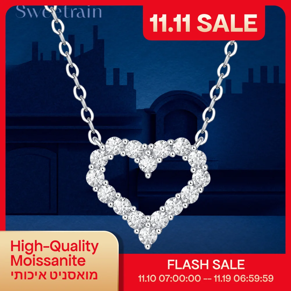 

Корейское модное ожерелье с подвеской из муассанита в форме сердца для женщин S925, серебряная цепочка на ключицу с бриллиантами, ювелирное изделие на день рождения, подарок