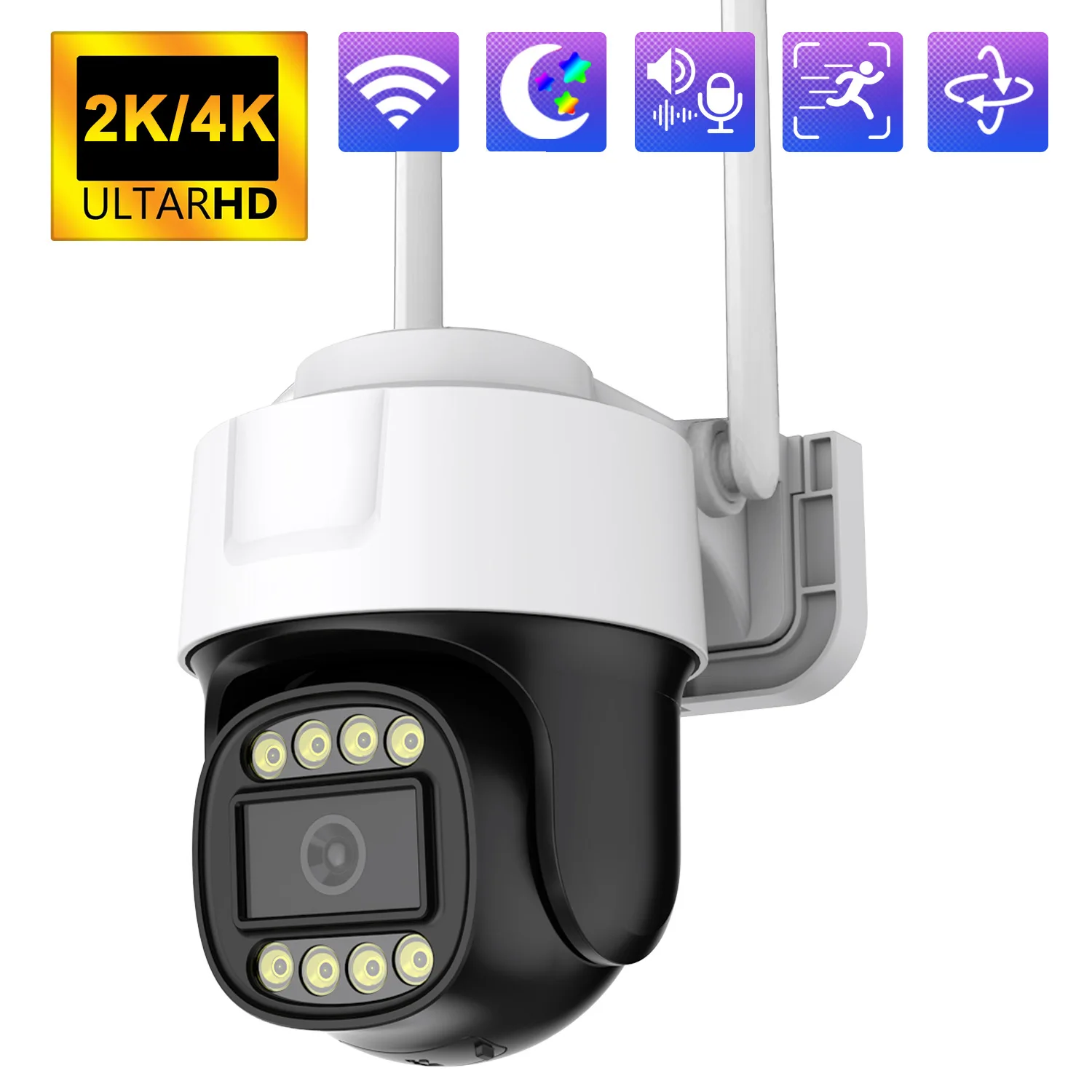 

8MP PTZ IP Camera 2.4G Wifi 5G 4X Zoom Outdoor Audio Video Monitoring for NVR System Full Color 4k CCTV Home Surveillance Camera