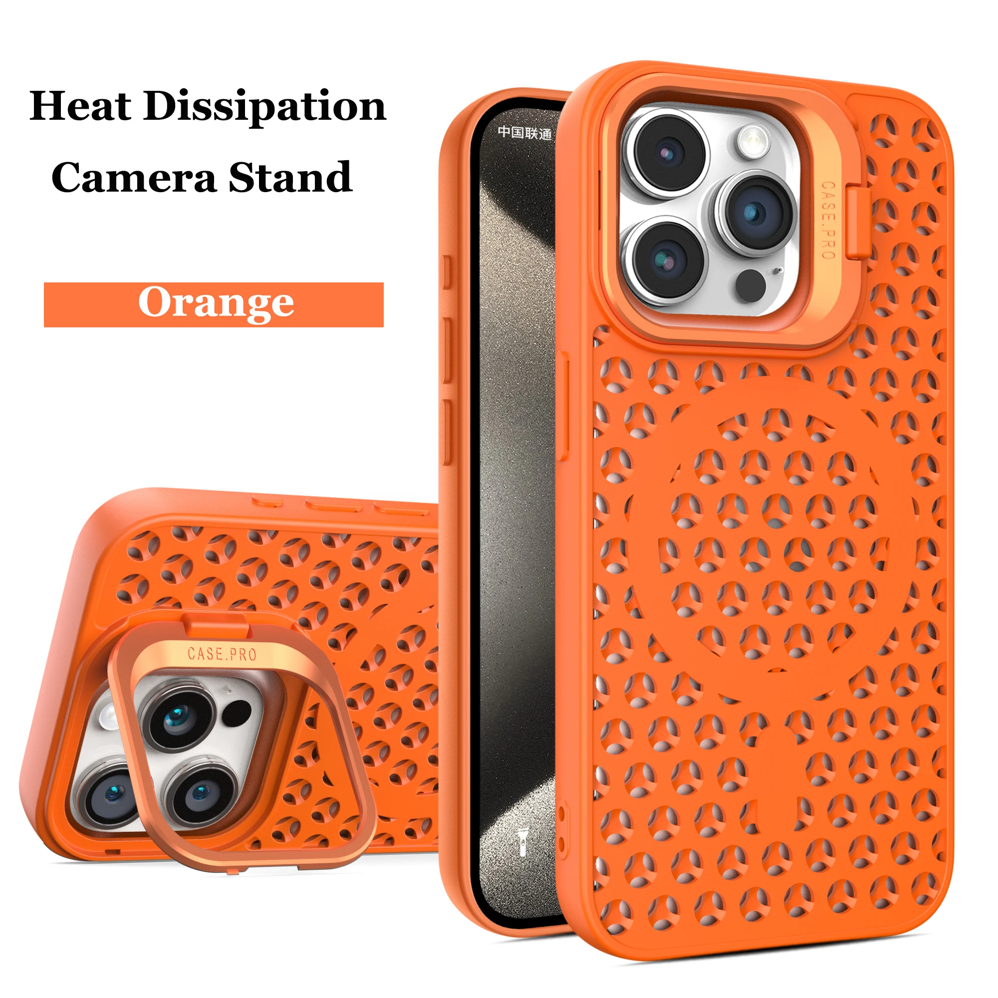 Heat Dissipation Case for iPhone 15 14 13 12 Pro Max Plus Cover Magnetic for Magsafe Wireless Chagrge Camera Stand Holder Shell