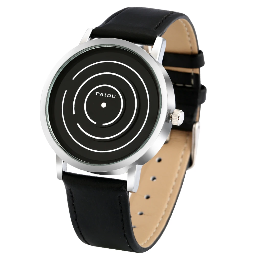 Fashion Special Turntable Dial Design Silver Mesh Stainless Steel Band Strap Modern Men Women Student Quartz Wrist Watch
