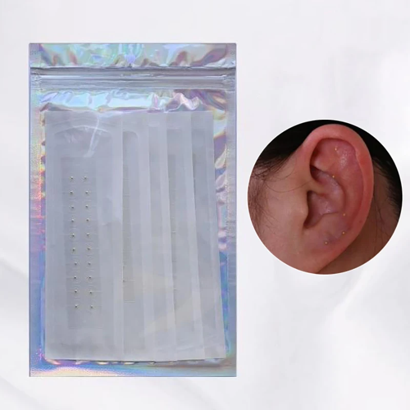 20/100 Patches Gold Silver Color Ear Point Stickers Ear Pressure Stick Acupuncture Auricular Ear Stickers Massage Seeds Stickers