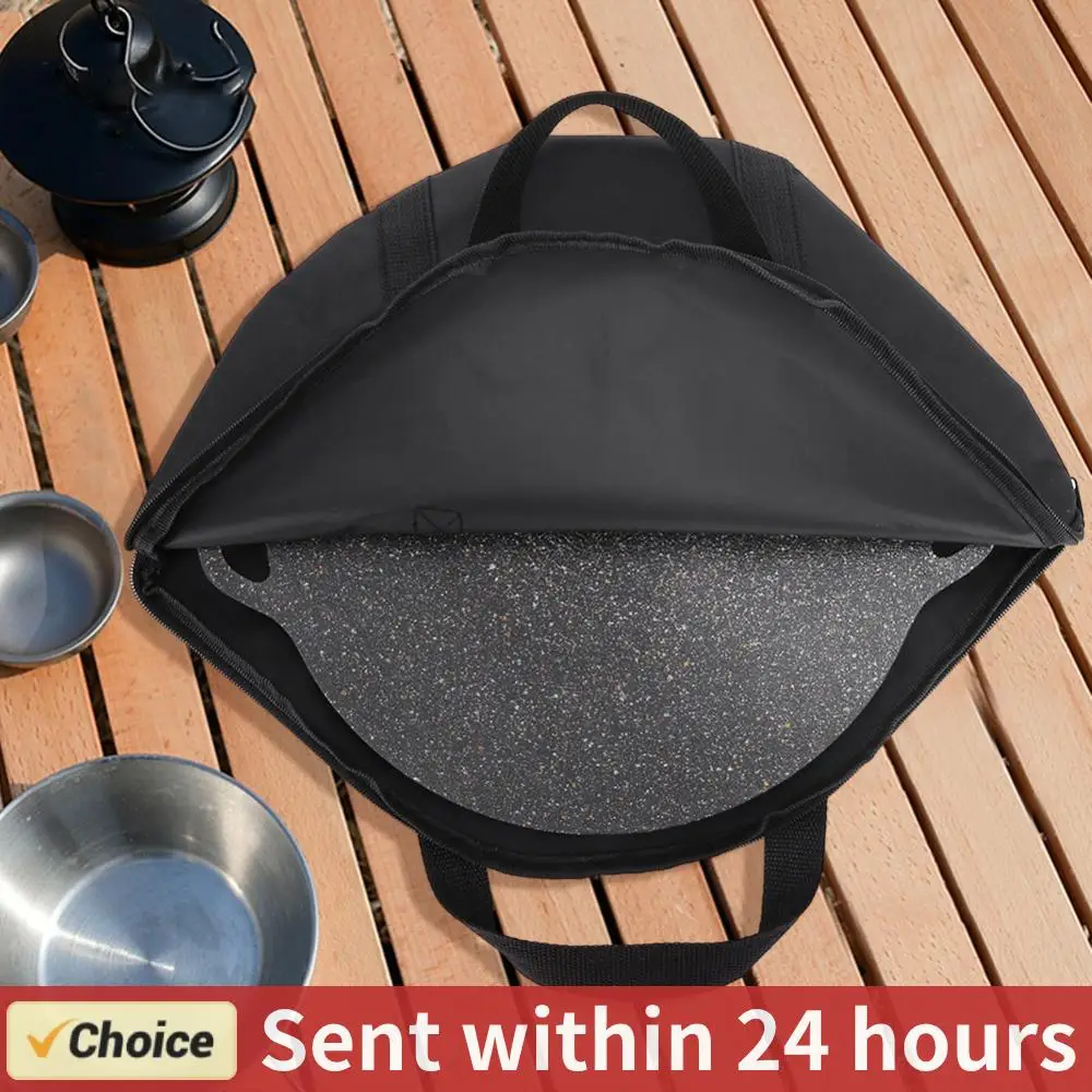 Baking Pan Storage Bag with Handle 600D Oxford Grilling Pan Pouch Wear-Resistant Waterproof 47x38cm Outdoor BBQ Tool for Kitchen