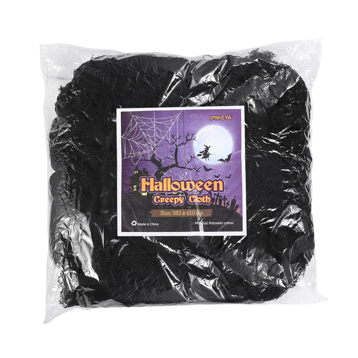 

Black Gauze Spooky Fabric Halloween Party Decorations Inflatable Creepy Cloth Shower Curtain