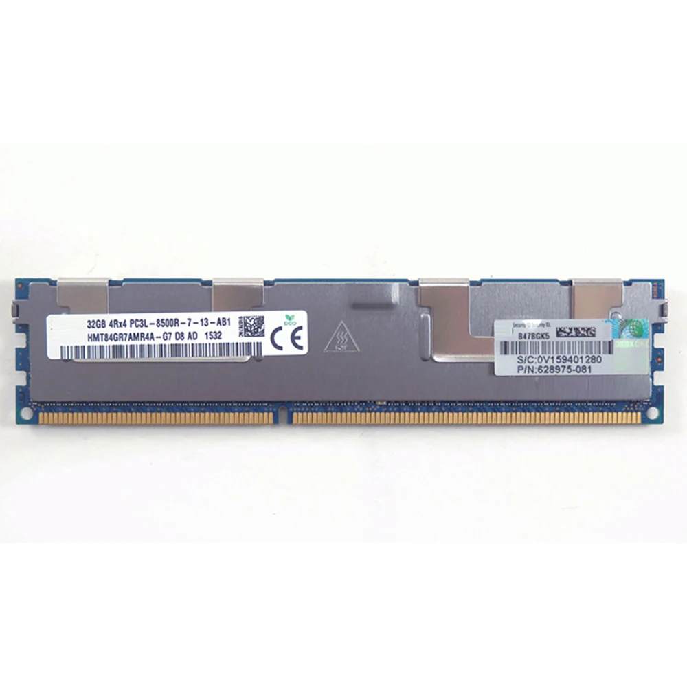 627814-B21 628975-081 632205-001 RAM PC3L-8500R 32GB DDR3 1066 4RX4 Server Memory