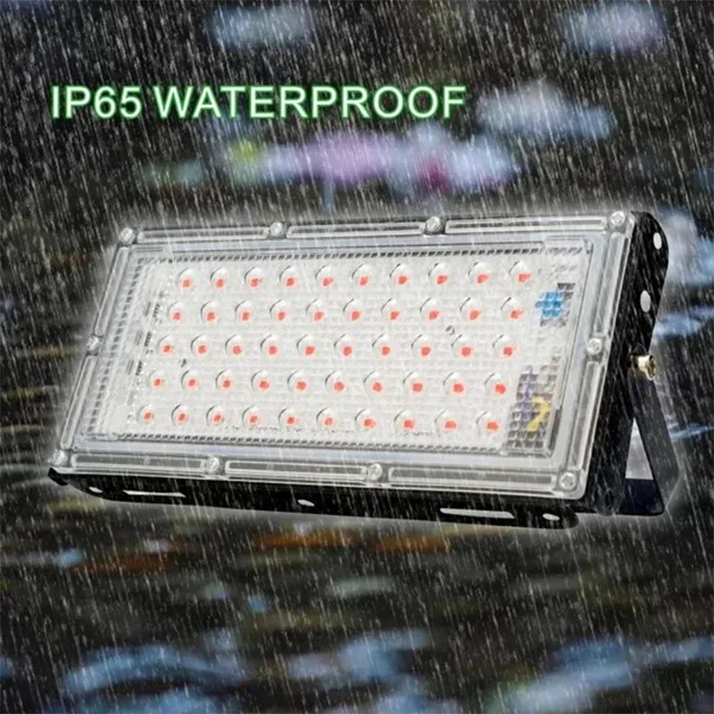 50W LED RGB Flood Light Lamp AC 220V Outdoor Floodlight IP65 Waterproof Reflector Led Spotlight Red Green Blue Garden Lighting