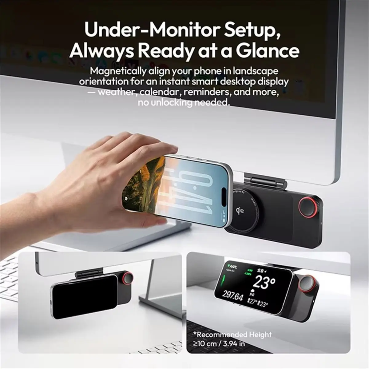 ■★New Arrival Fashion  CW15 Wireless Charger 15W Fast Charging Standby Ready Instant Magnetic Snap Desktop Phone Charging Stand
