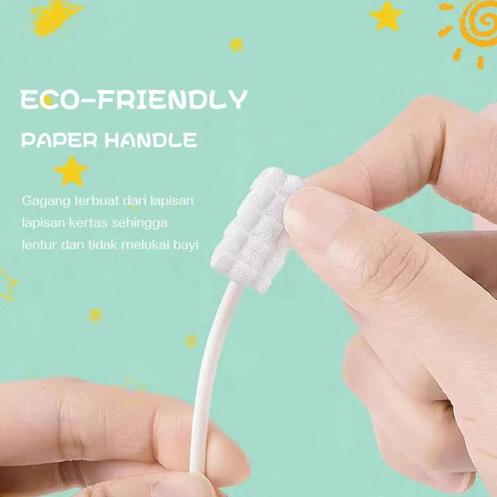 30pcs New Disposable Baby Oral Cleaner Coating Gauze Oral Care Tool Infant Toothbrush Baby Supplies Newborn Cotton Swab