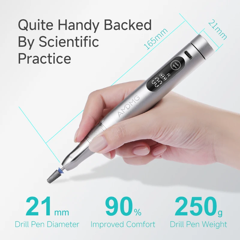 AMDMG 2024 Coreless 35000 RPM Rechargeable Portable Electric Nail File  Manicure Professional Pen Handle Nail Drill Machine Pen
