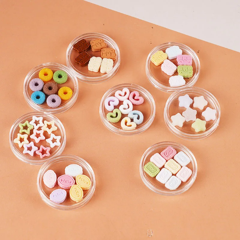

1set Mini Cookie Donut Box Dollhouse Fake Dessert Doll Accessories Pretend Play Miniature Desktop Decoration