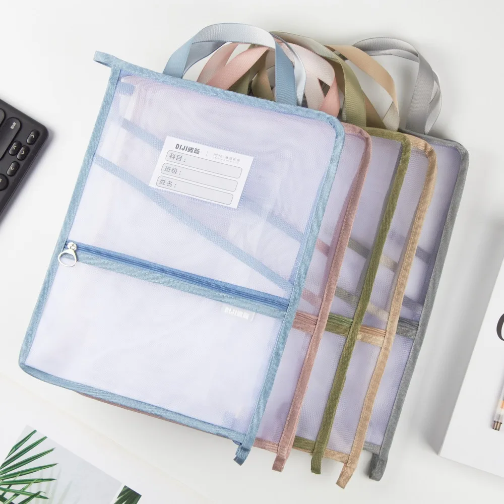 Pvc-Zak Met Rits Multifunctionele Transparante Transparante Archieftas Draagbare Verdikte Documenttas