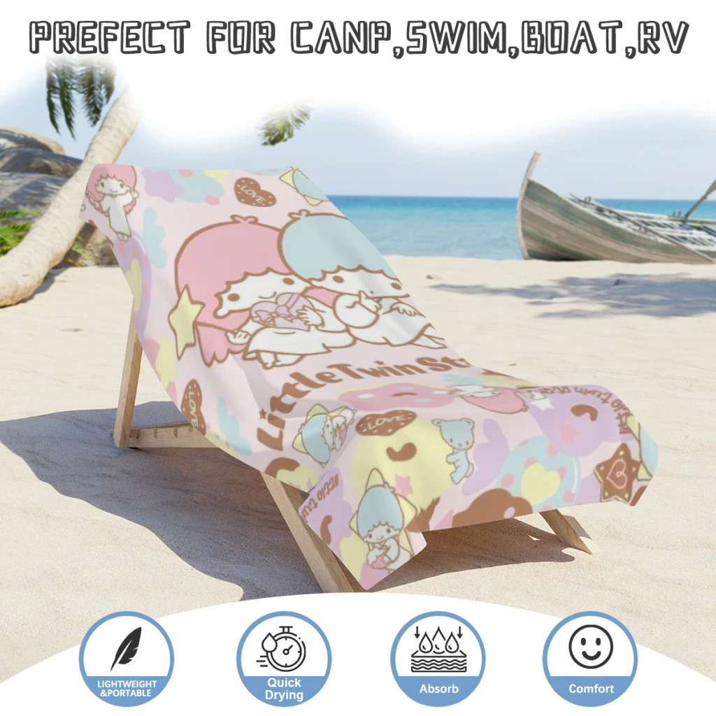 Leuke Anime Sanrio Hello Kitty Kawaii Strandlaken Poncho Badhanddoeken Cover-ups Sneldrogend Zand Gratis Yoga Spa Gym zwembad