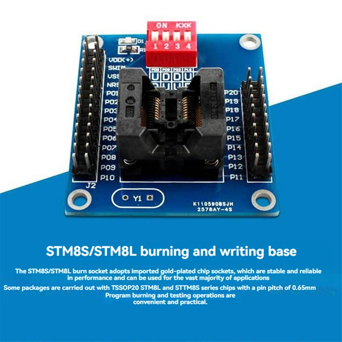 New 3C-STM8S STM8L TSSOP20 Burning Seat Testing Seat Downloader Offline Programmer Programming Seat