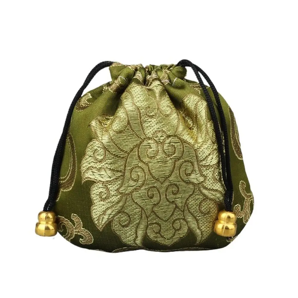 Chinese Style Embroidery Multicolor Jewelry Bag Drawstring Type Women Jewelry Storage Case Multi-purpose Exquisite