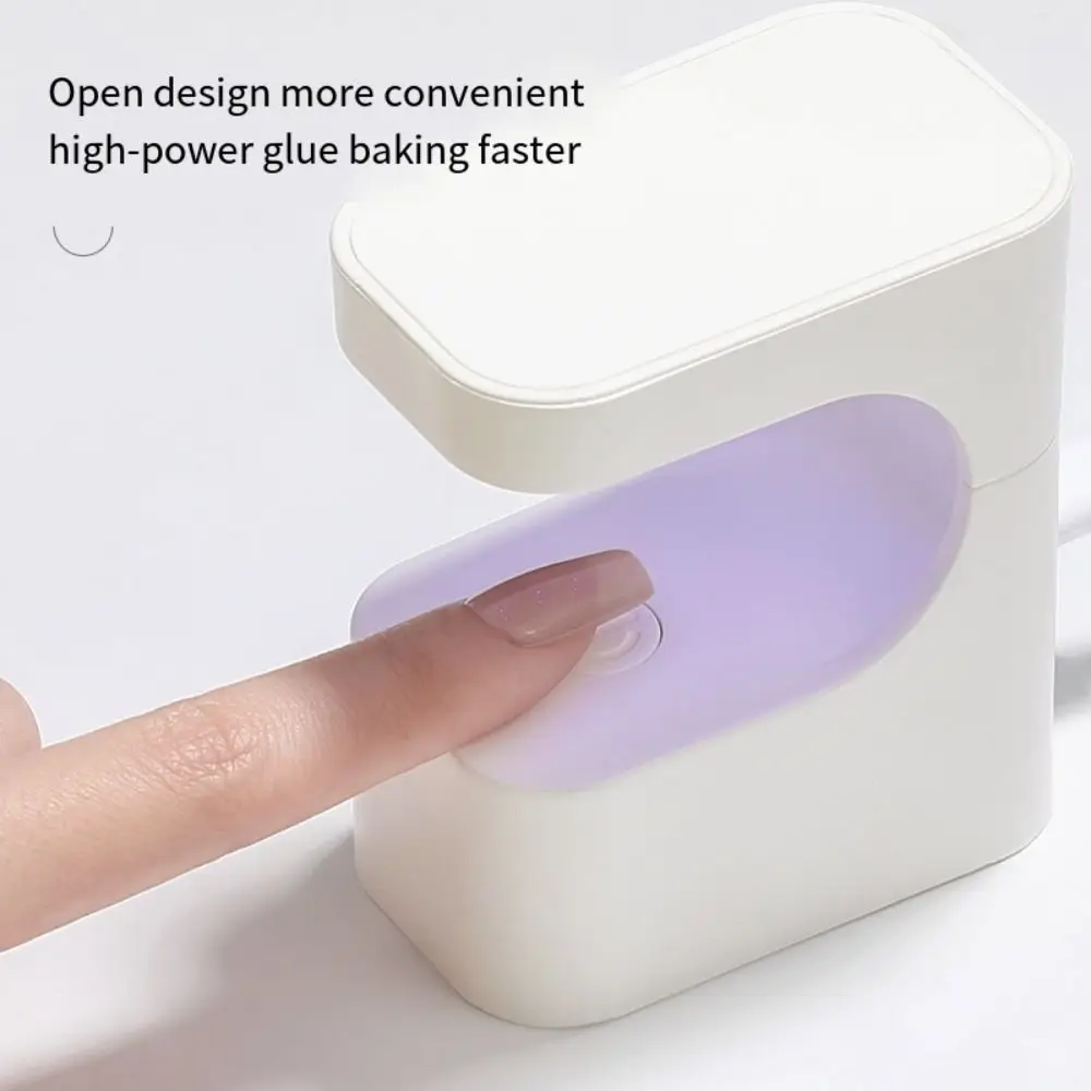 Quick Dry Mini UV Light Efficient Curing Single Finger UV Nail Dryer 45s/60s Timer Large Open Space Small Nail Cure Light Home