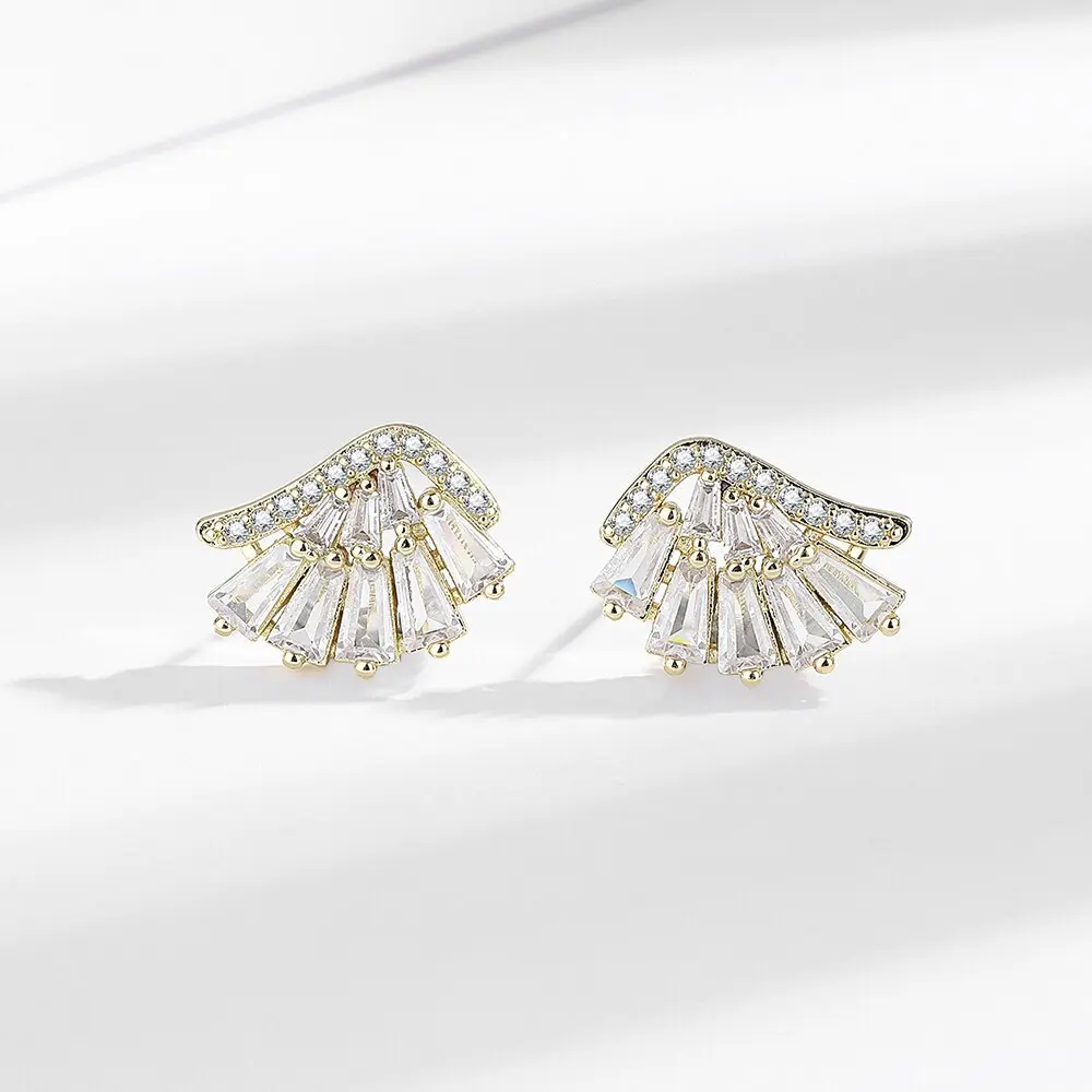 

925 Sterling Silver Creative Angel Wings Earrings with Zircon Stones - Popular and Versatile Earrings