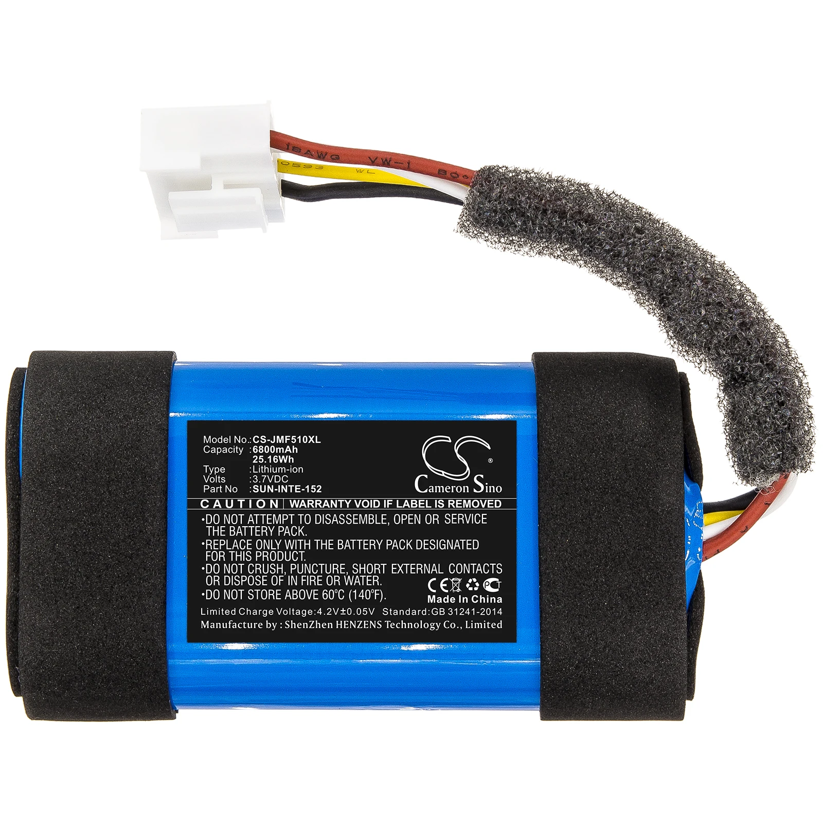 Batería de Repuesto CS para JBL Flip 5 Eco, Flip 5 Ocean PN:SUN-INTE-152,49-364800-1BAT2-A,SUN-INTE-276 6800mAh / 25.16Wh