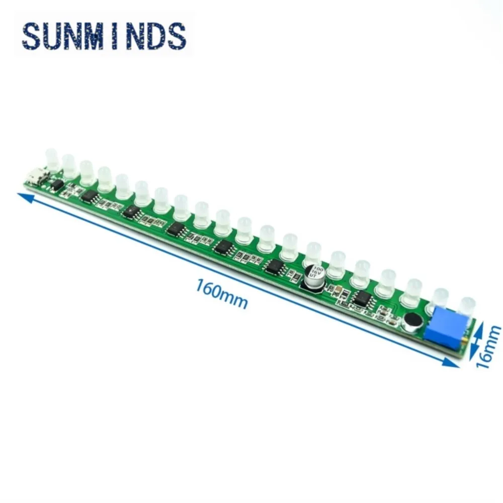 1pcs Mono acoustic level indicator lamp of music melody audio induction lamp four-color mixed sensitivity is adjustable