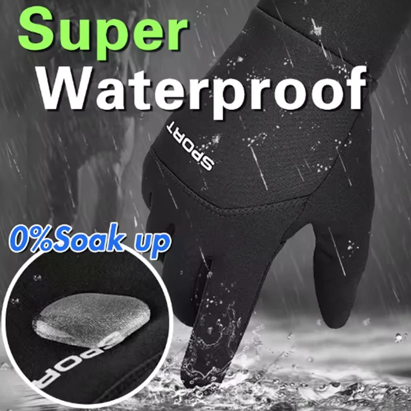 Winter Warm Gloves Touch Screen Windproof Non Slip Cold-proof Cycling Gloves Outdoor Men's Women's Running Hiking Skiing Gloves