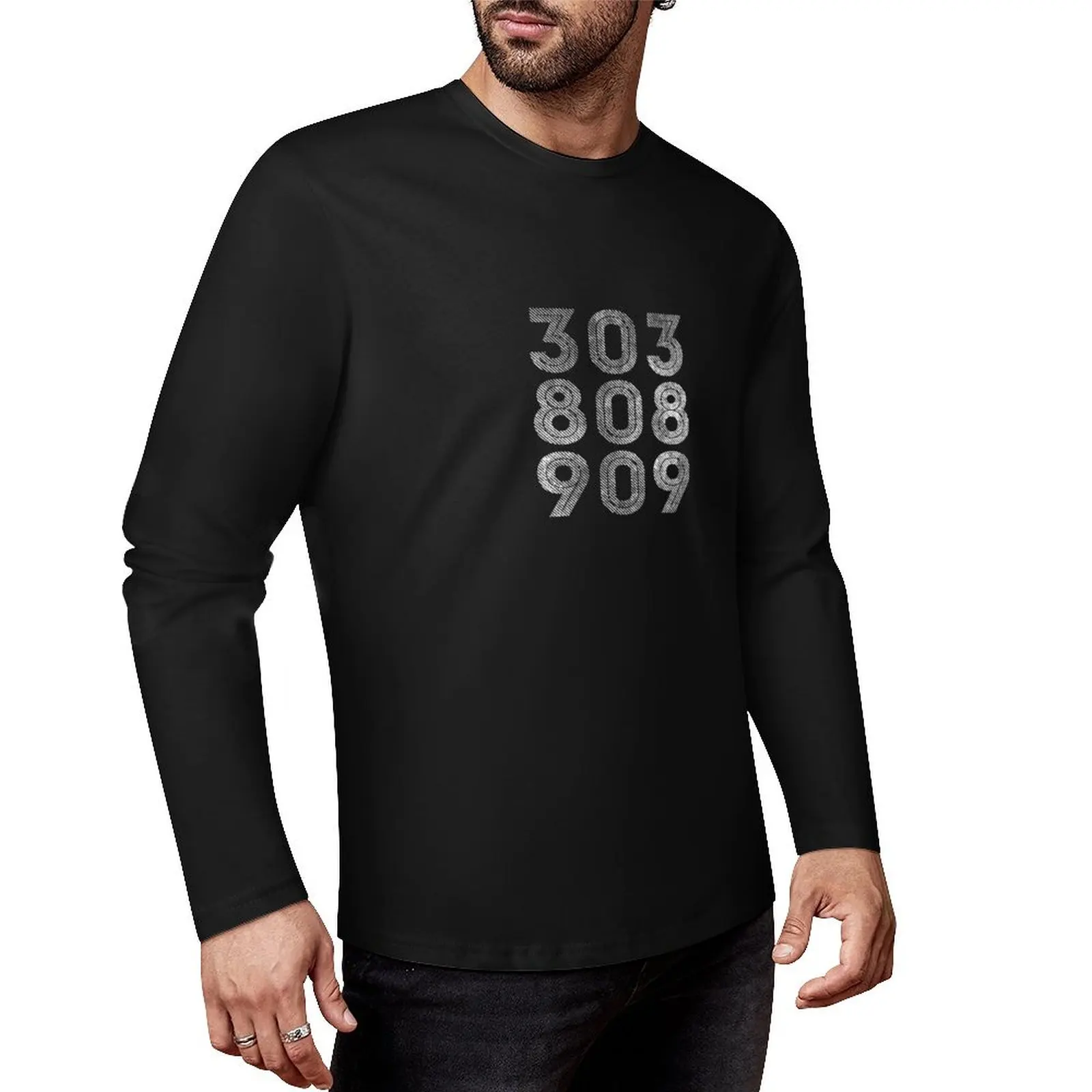 

303, 808, 909 Synth Drum Machine Long T-Shirt customized t shirts funny t shirt T-shirts for men cotton