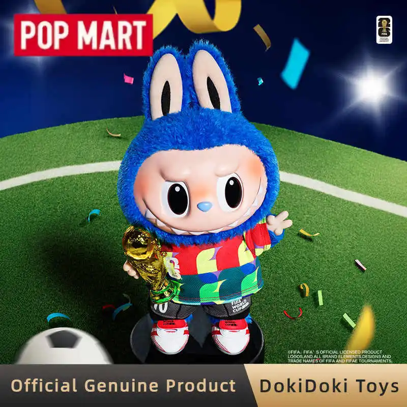 

POPMART Labubu The Monsters Fifa Catch The Win: Виниловая плюшевая кукла-фигурка на футбольную тематику, милый виниловый плюшевый брелок, подарочная коробка-сюрприз