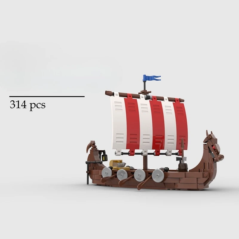 

MOC Viking tribe migration boat pirate ship building block set puzzle brain development kids love bricks toys