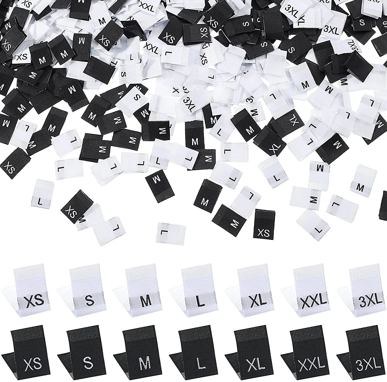 100 Pcs Clothes Size Labels General Woven Size tags Practical Clothing Labels For Fabric Garment Sewing Accessories