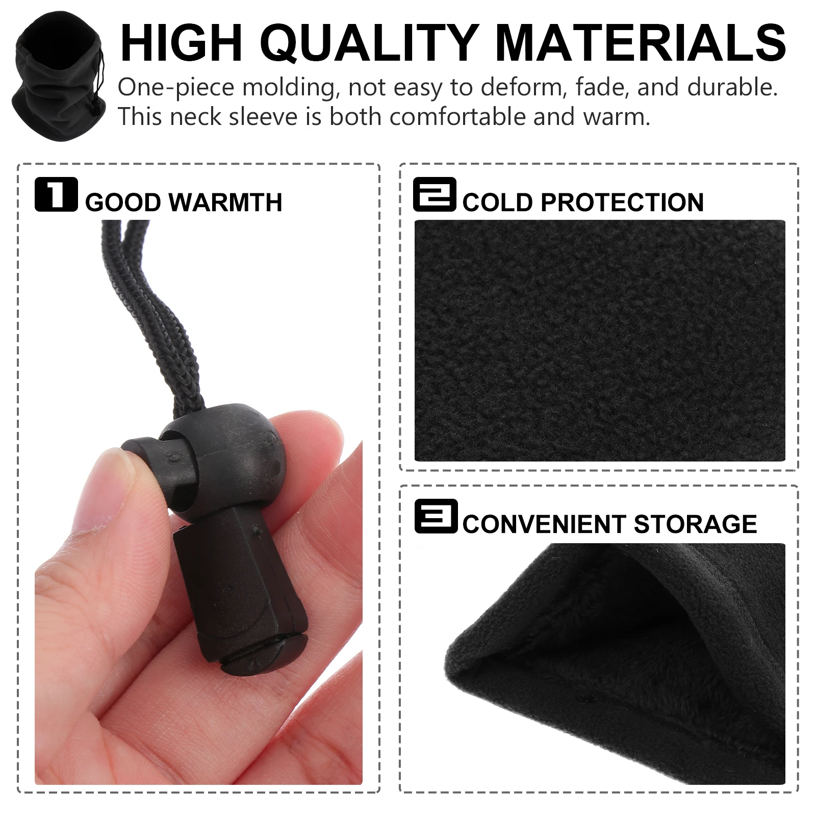 

Winter Accessories Warm and Velvet Neck Cover Warmer for Men Guard Simple Protector Black
