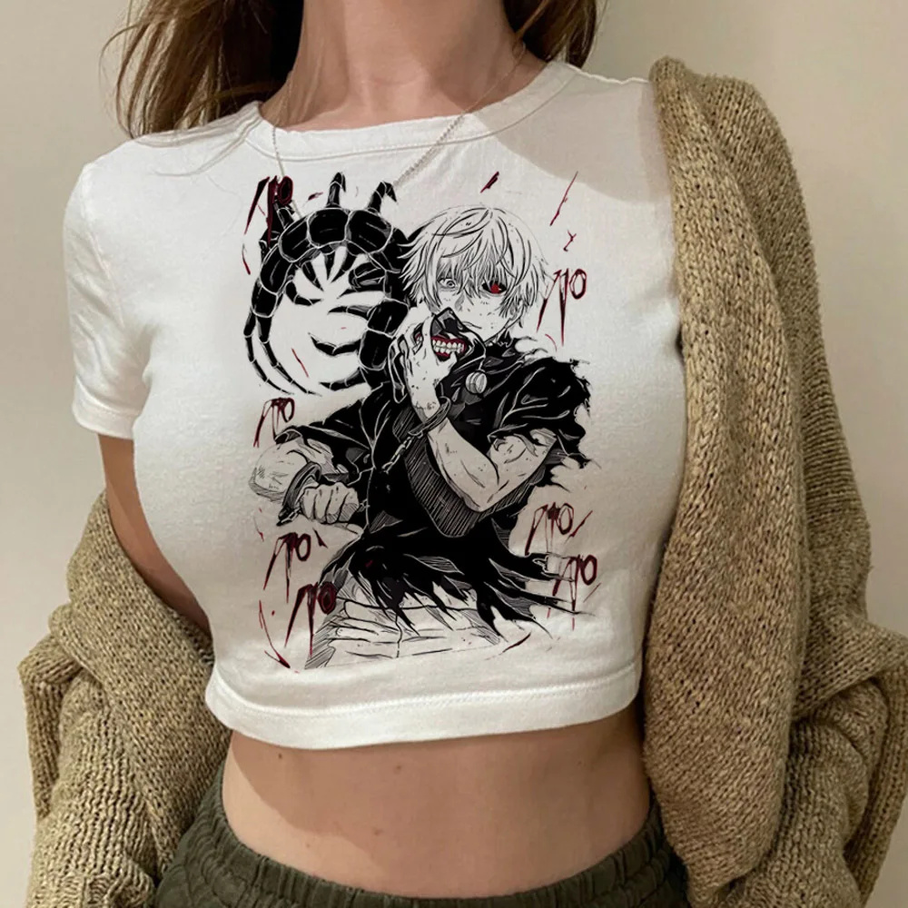 Tokyo Ghoul crop top summer babydoll 2025 shoujo girl style coquette Grunge vintage  cropped girls top