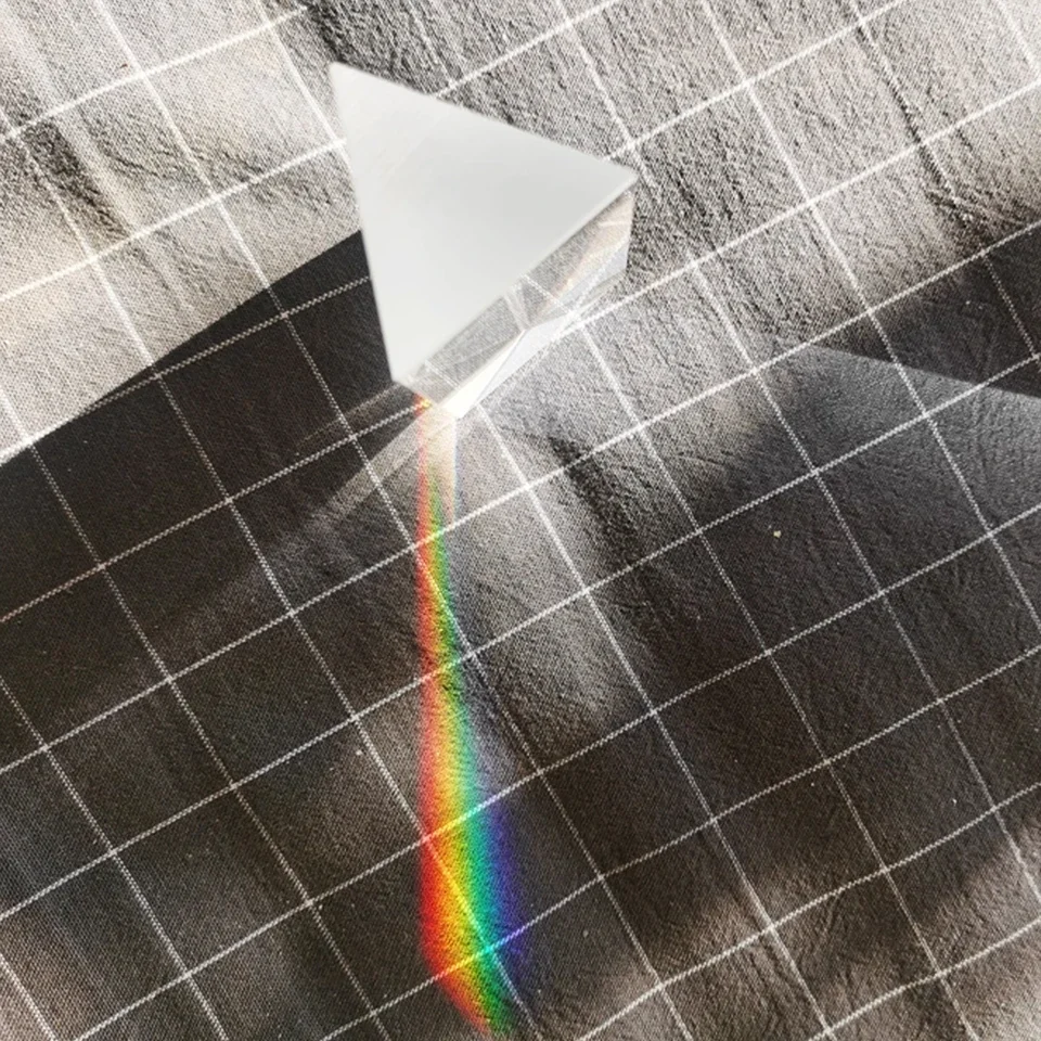 K9 كريستال زجاج الثلاثي بريزم قوس قزح بريزما التصوير المنشور اللون المنشور الفيزياء تجربة الضوء للأطفال