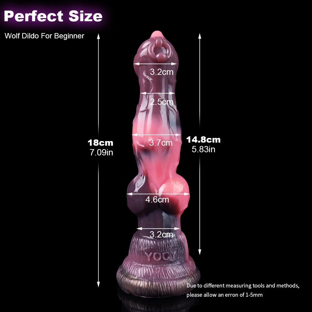 YOCY 7 Inch Wolf Dildo Silicone Anal Sex Toy For Women Men Beginner Monster Dildos With Powerful Suction Cup