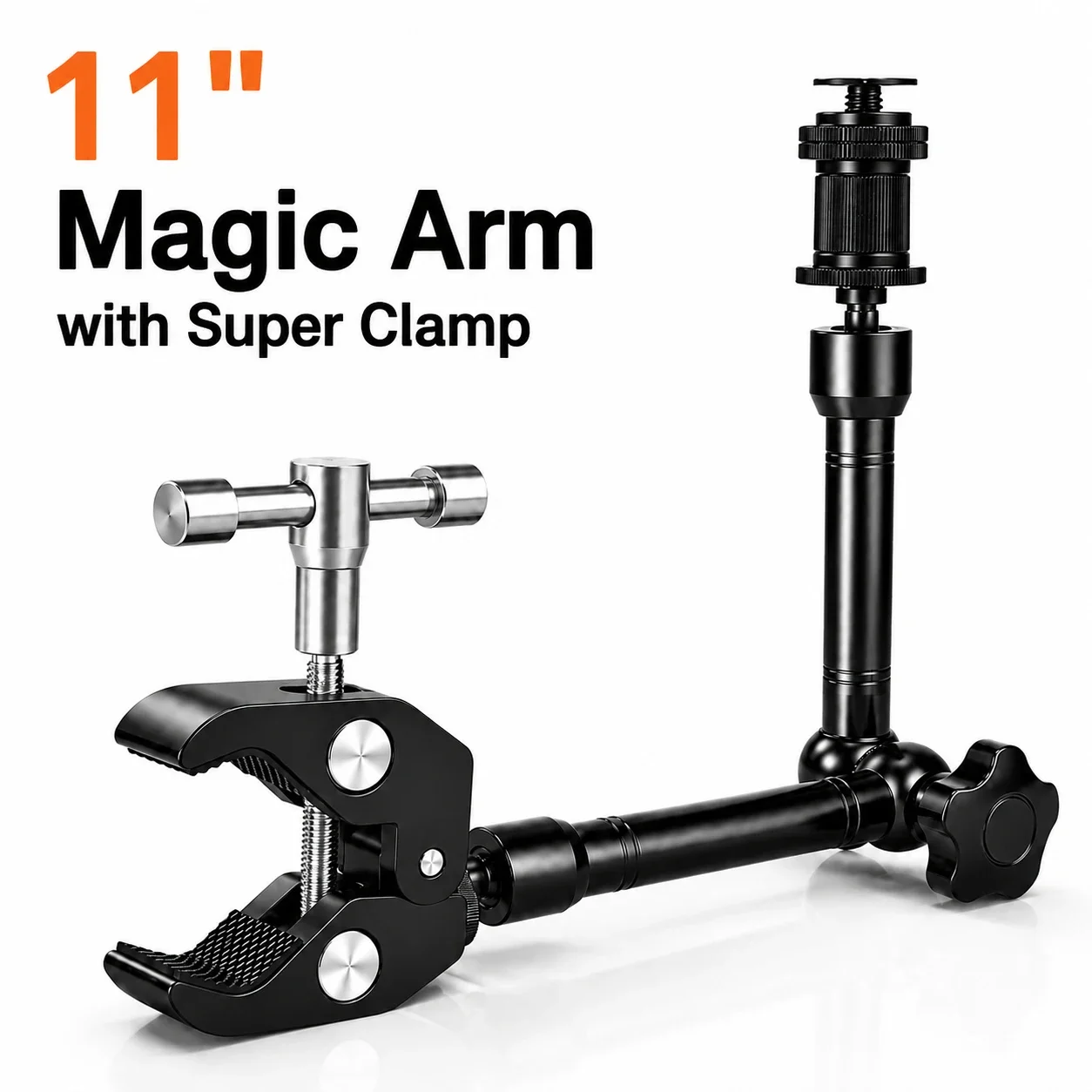 Bras magique de 11 pouces avec super pince pour appareil photo reflex numérique, moniteur LCD, éclairage vidéo LED, accessoires pour appareil photo