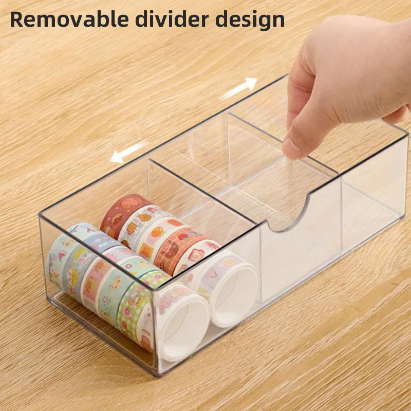 Pull-out mirror cabinet organizer with removable dividers, transparent sliding drawer & stackable structure. Suitable for bathroom, desk, counter, cabinet and office, great for cosmetics, makeup and stationery view 5