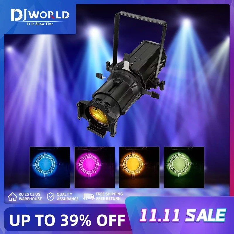 LED 250W Profile Leko Spotlight RGBW 4IN1 Ellipsoidal Profile Stage Lighting Professional DMX For DJ Disco Party Bar Theater