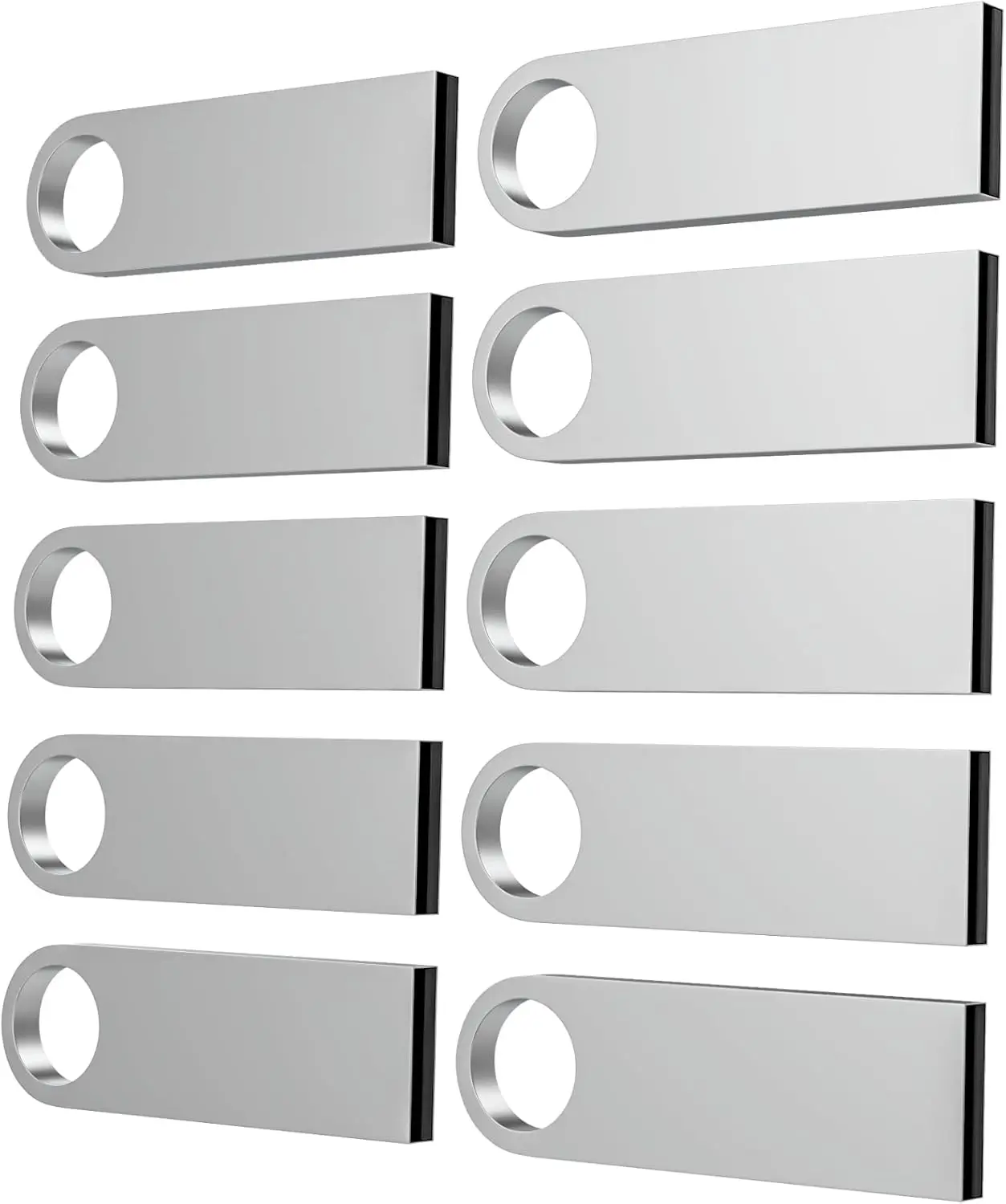 

10 Pack 32GB Metal USB Flash Drives with Keychains, Waterproof & Durable for Data Storage