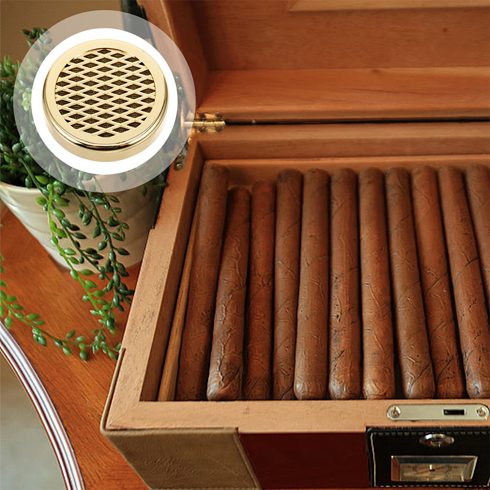

2 pcs Cigar Humidification Discs Round Gold Tobacco Humidifiers For Cigarette Moisture Retention Freshness Keeper Smoke