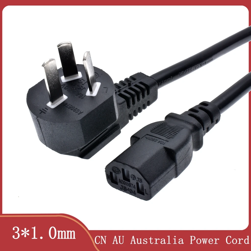 CN AU Australia Power Cord China Australian Plug IEC C13 Power Extension Cable 1.5m 1.0mm For PC Computer Monitor Epson Printer