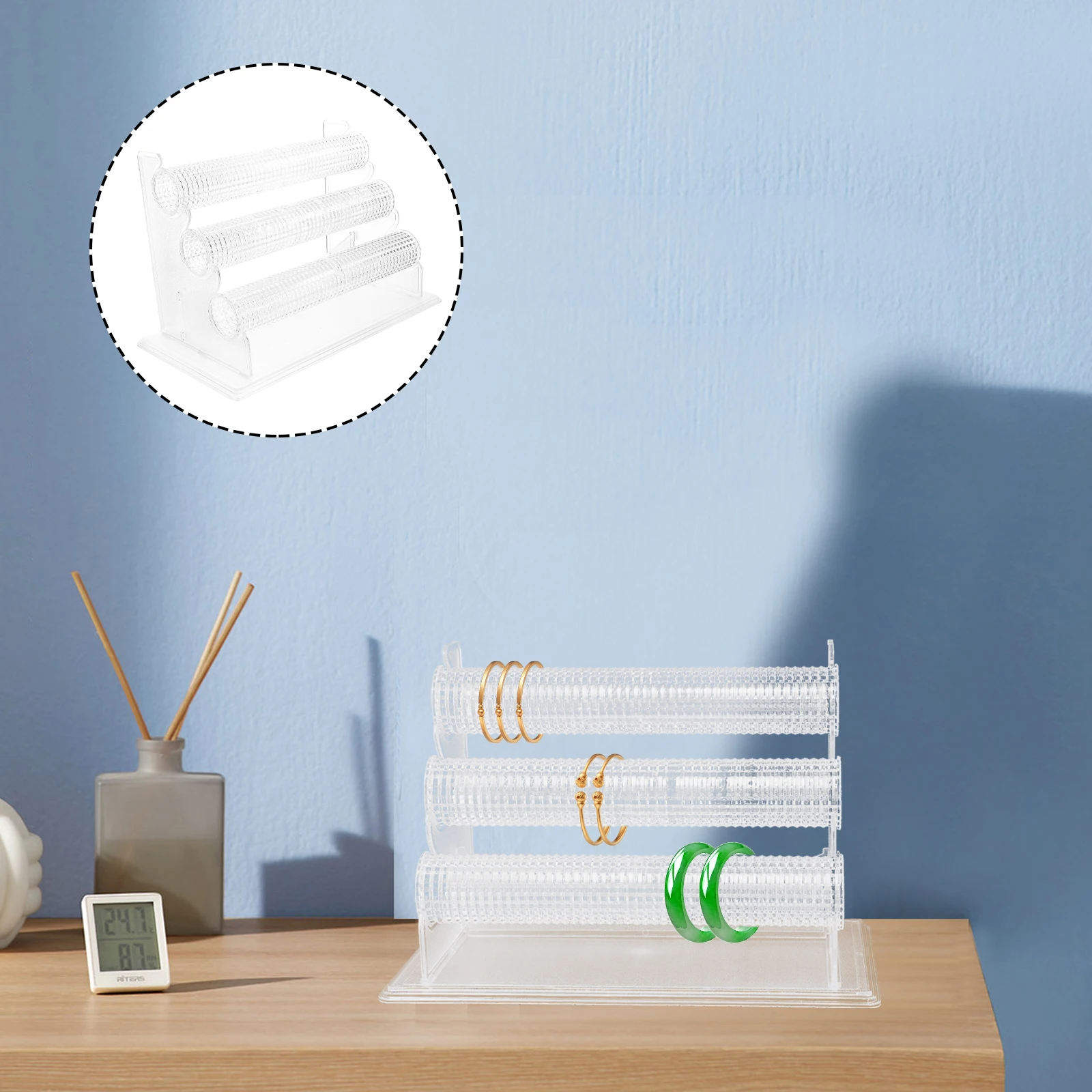 

Three Layer PVC Bracelet Display Rack Removable Jewelry ganizer Tabletop Watch Holder Hair Accessories St Bangle Storage