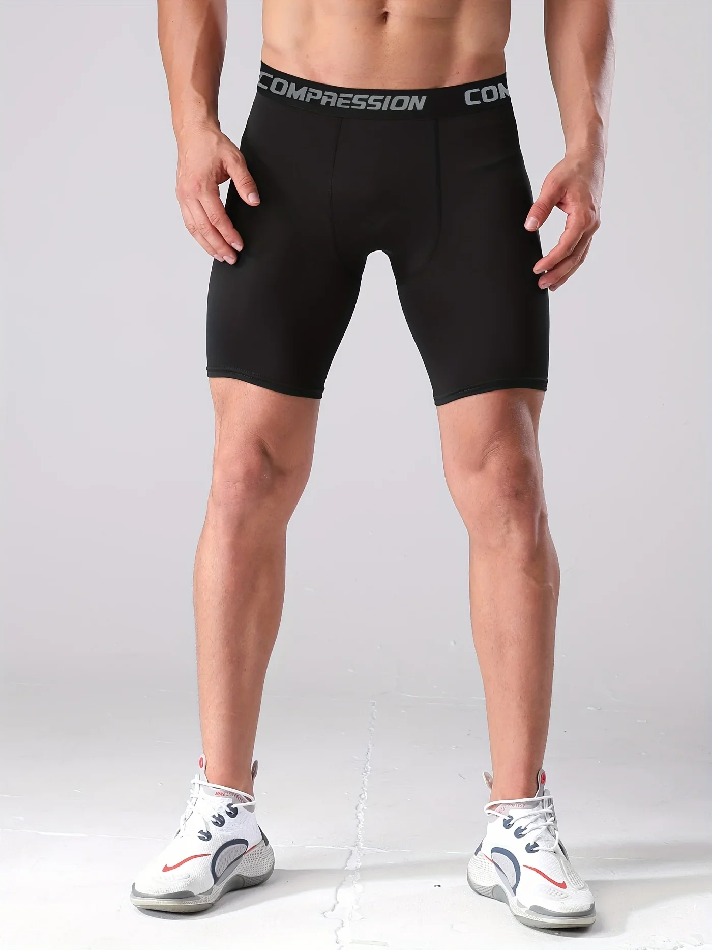 Pantalones cortos deportivos ajustados para correr para hombre, mallas de baloncesto transpirables de alta elasticidad, pantalones cortos de entrenamiento físico para correr