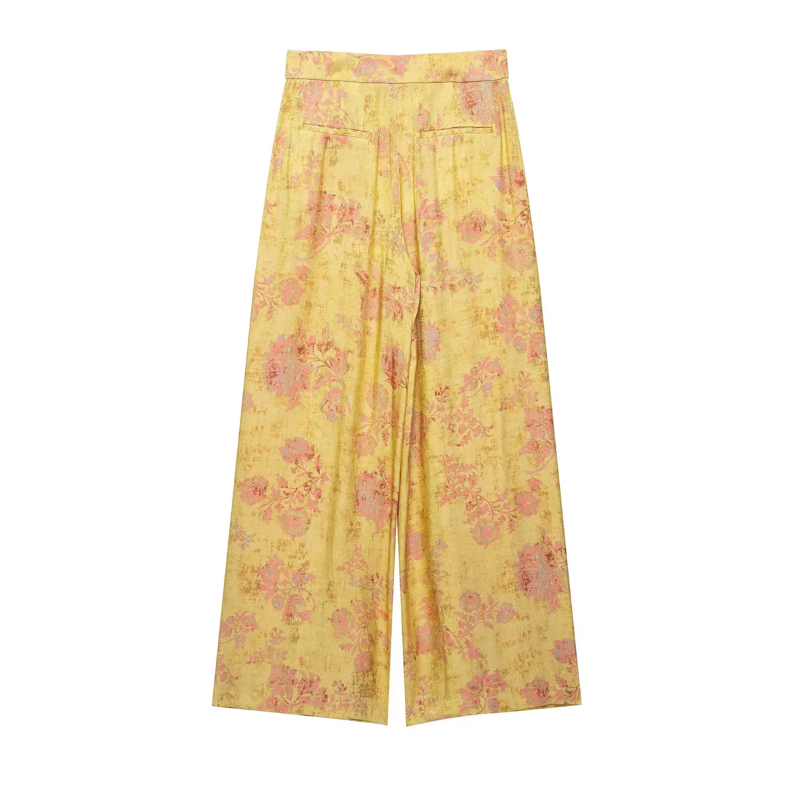 BSAY 2026 Retro-Blumenmuster Damen Neue Chinesische Bluse mit Stehkragen und Froschknopfverschluss mit Passender Plissierter Weitenhose – Detail 7