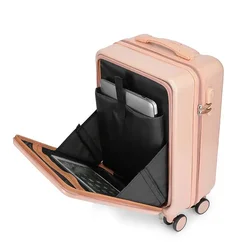 Valigia da viaggio di nuova moda con ruote 20 ''bagaglio a mano borsa piccola 22/24/26/28 pollici valigia trolley aperta anteriore