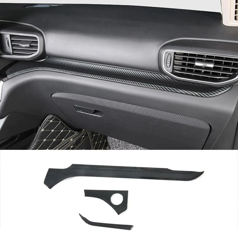 Center Console Dashboard Strip Trim Cover Carbon Fiber For Ford Explorer 2020 2021 2022 Component