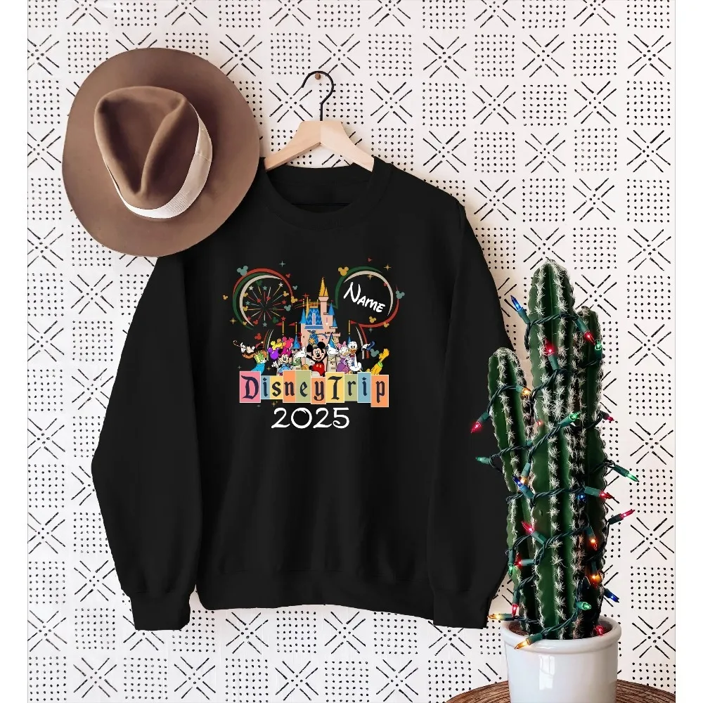 2025 Pullover stampato a tema Disney Topolino, felpa da coppia calda autunnale e invernale ampia da ragazza alla moda e carina