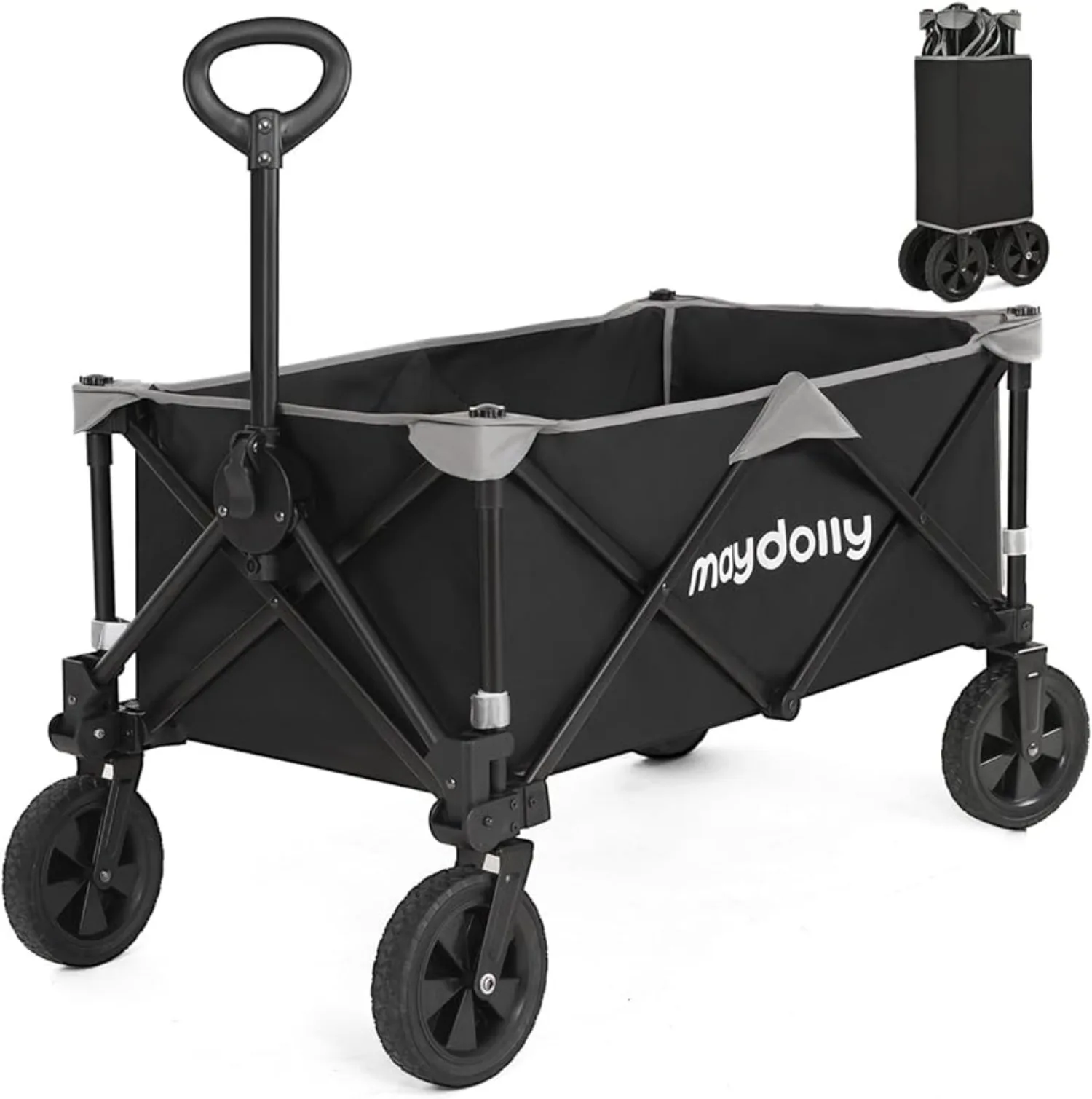 

Wheeled Folding Wagon Portable ATV Folding Garden Cart Heavy Duty Wagon 150 Lbs Load Capacity Utility Grocery Cart