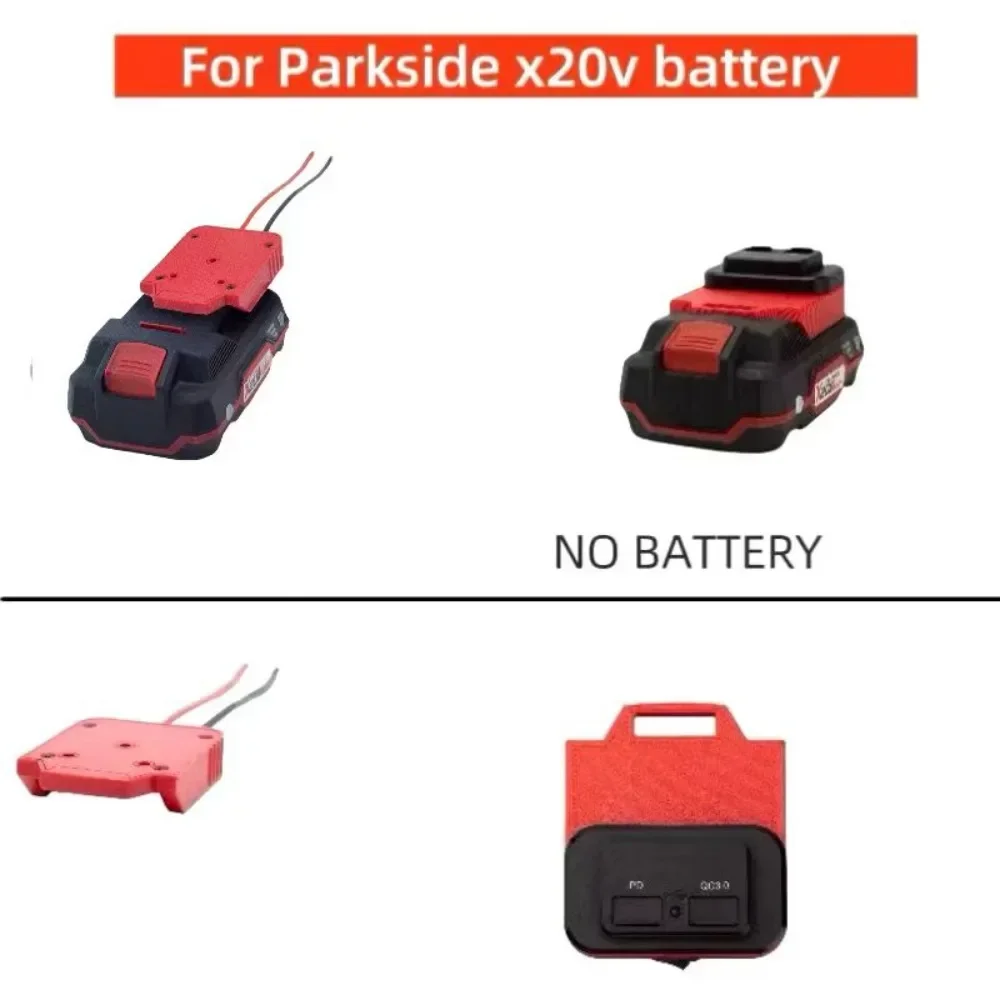 Para baterias Lidl Parkside 20V TEAM Adaptador de carregamento USB Adaptador de roda elétrica Fio 14AWG para brinquedo de carro de controle remoto (sem baterias)