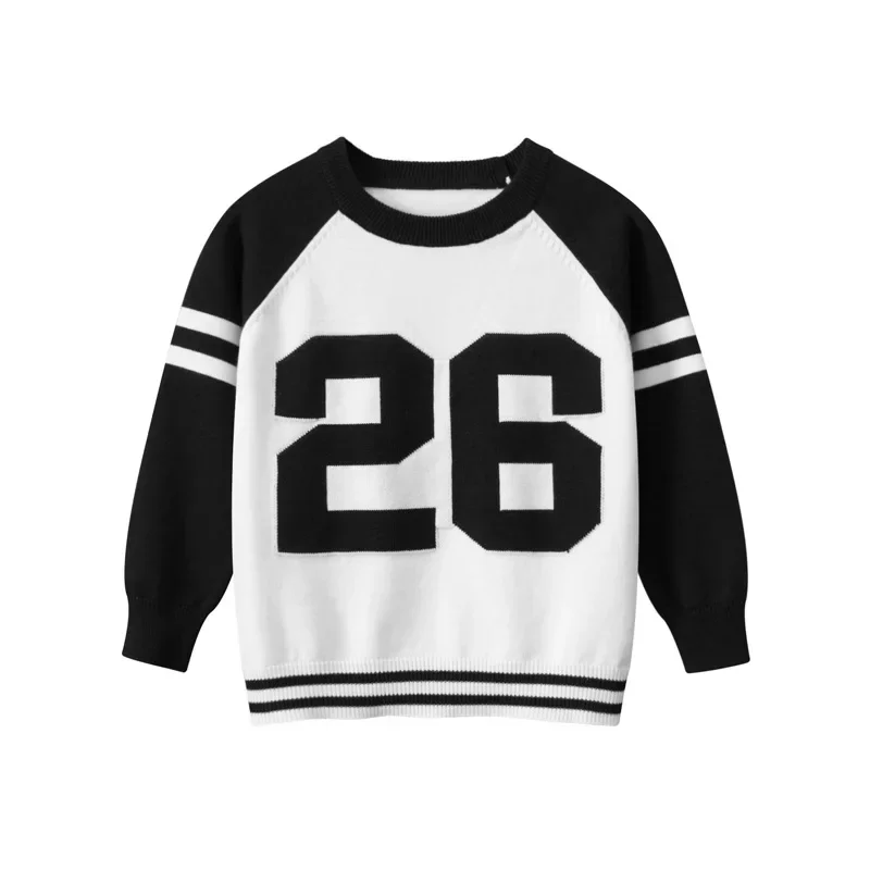 

New Spring Baby Boys Knitted Sweater Children Baseball Pullovers Coat Kids Cotton Clothing Toddler Girl Jumper Knitwear Cardigan