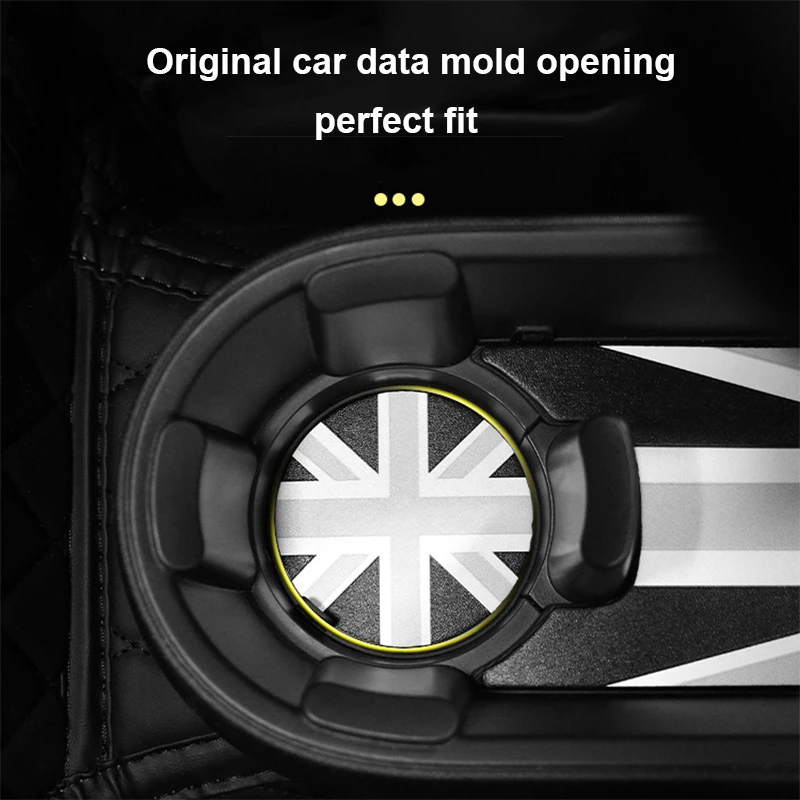 5pcs Leather Car Water Cup Holder Non-slip Pad Groove Mat for Mini Electric Cooper E SE J01 EV 2024 2025 Wireless Charging Pad